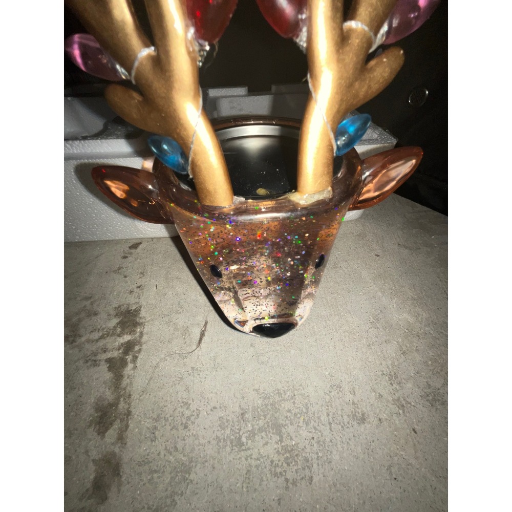 Bath and Body Works Candle Holder Reindeer Water Globe Glitter Gold Antler - Picture 4 of 5